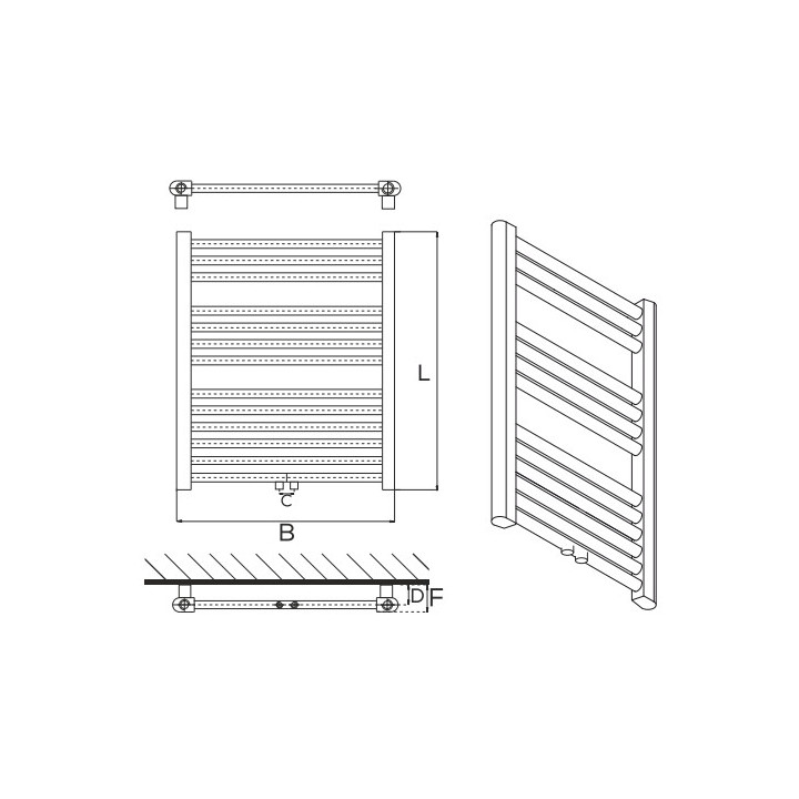 Grzejnik, Kaja ZDC, 158x45cm - Biały