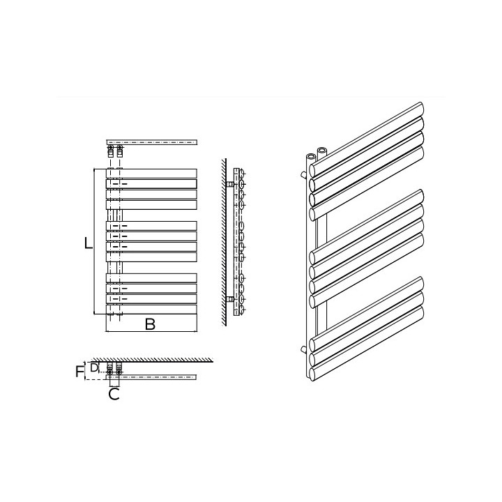 Grzejnik, Komex Esme, 116,4x50cm - Biały