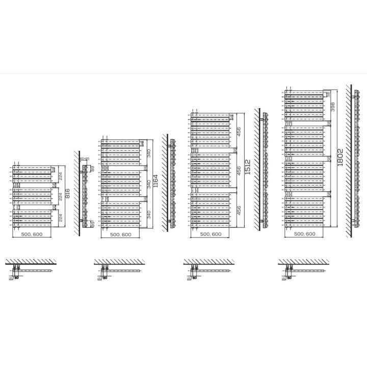 Grzejnik, Komex Esme, 180,2x60cm - Biały