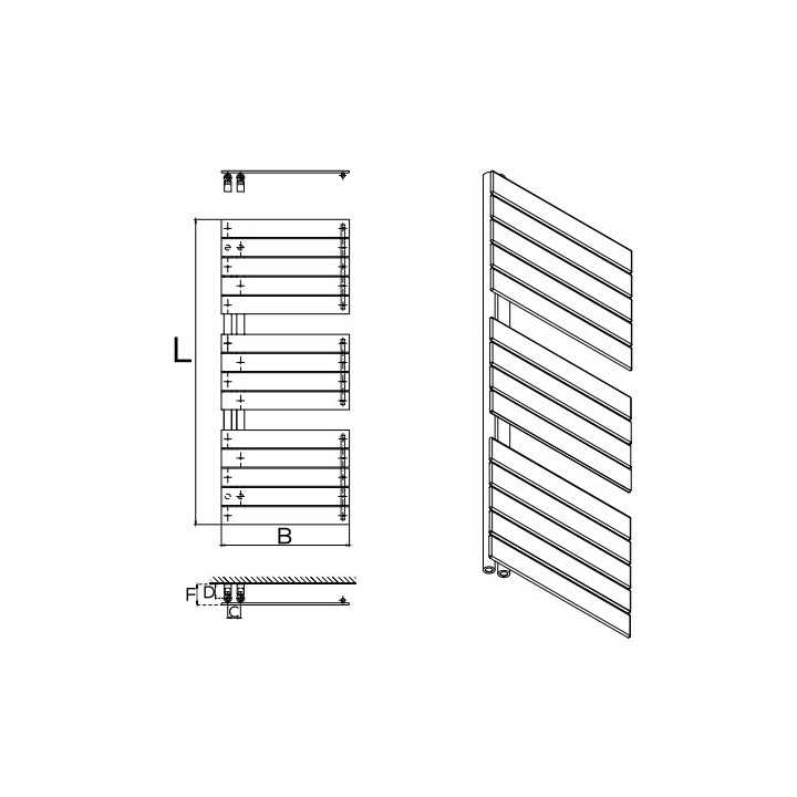 Grzejnik, Komex Elwira, 172x50cm - Biały