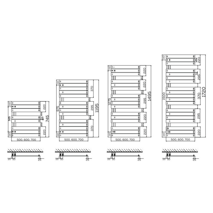 Grzejnik, Komex Elwira, 172x60cm - Biały