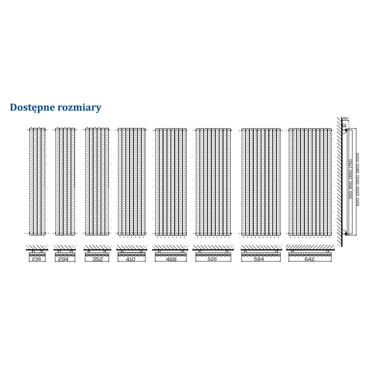 Grzejnik, Komex Rene pojedynczy, 60x64,2cm - Biały