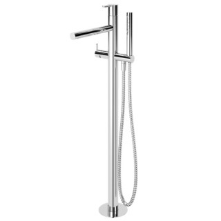 Jednouchwytowa bateria wannowo-natryskowa, montowana do podłogi, Bruma Leaf - Chrom