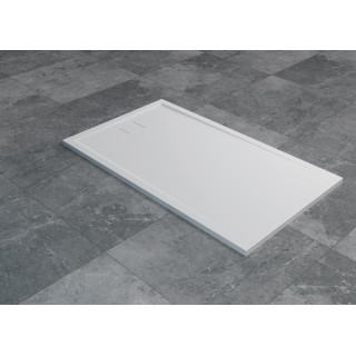 Brodzik z konglomeratu SanSwiss Livada W20AS prostokątny 120x80 cm - biały