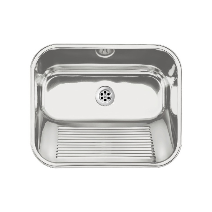 Zlewozmywak gospodarczy 1-komorowy - wpuszczany lub mocowany do ściany, Deante - Satyna 