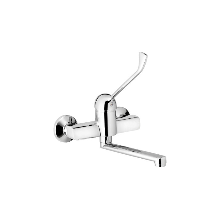 Bateria umywalkowa ścienna z dźwignią Clinic, Deante Corio - Chrom 