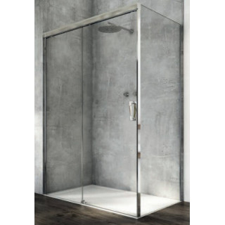 Drzwi rozsuwane dwuczęściowe 200x120cm, SanSwiss Cadura - Szkło przezroczyste/złoty