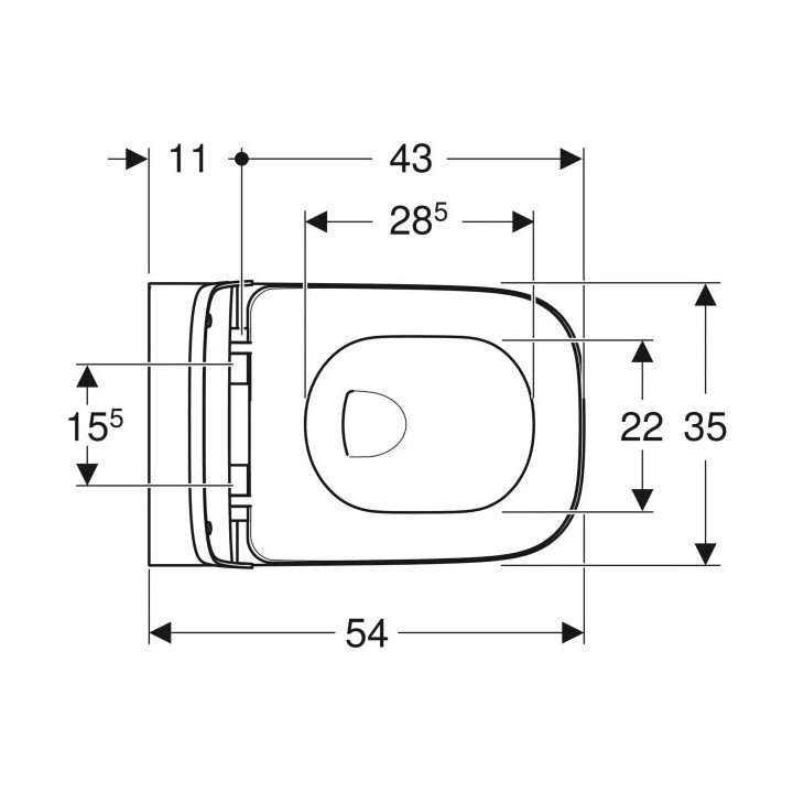 Zestaw wiszącej miski WC, lejowa, ukryte mocowania, Rimfree, z deską sedesową, z pokrywą przykrywającą siedzisko, Geberit Smyle 