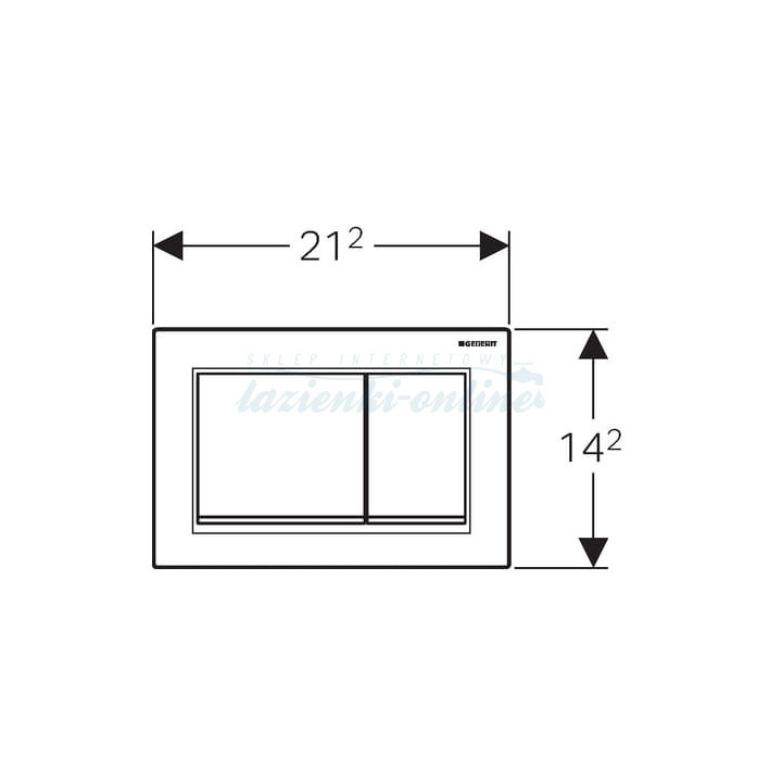 Przycisk Geberit Omega30 uruchamiający przedni/górny do spłuczek podtynkowych, czarny-chrom błyszczący-czarny
