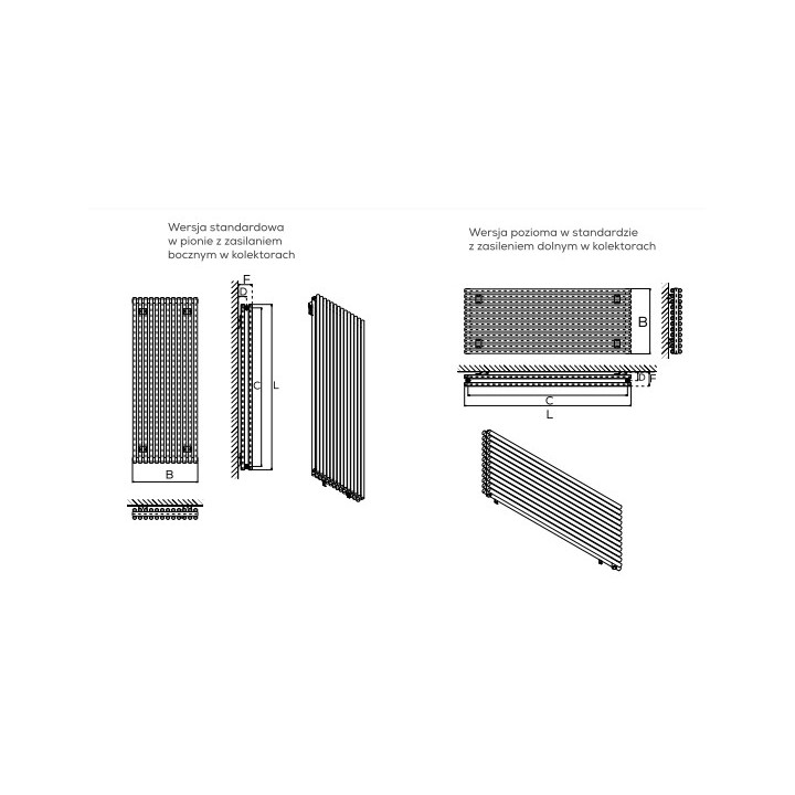 Grzejnik, Komex Iga Podwójna, 180x59 cm - Biały