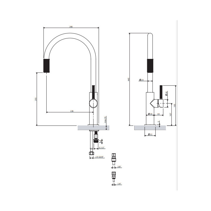 Bateria kuchenna do podłączenia zestawu filtrującego, Omnires Switch - Grafit