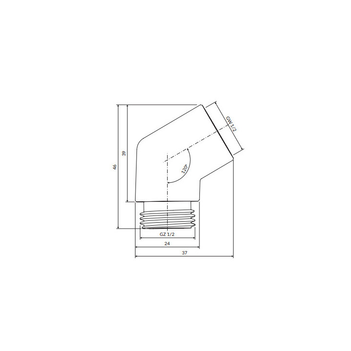 Kolanko rączki prysznicowej, Omnires - Grafit