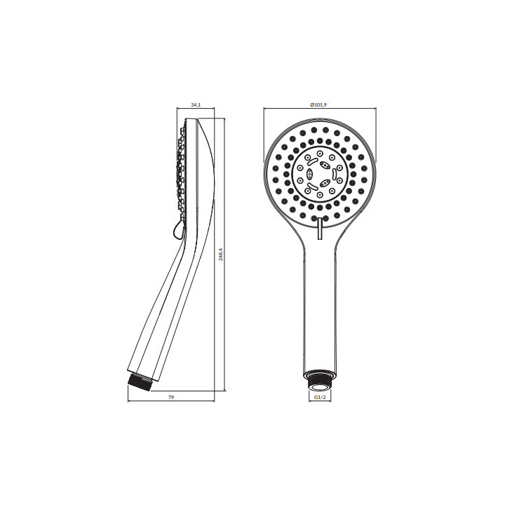 Rączka prysznicowa, Omnires Yosemite - Biały mat