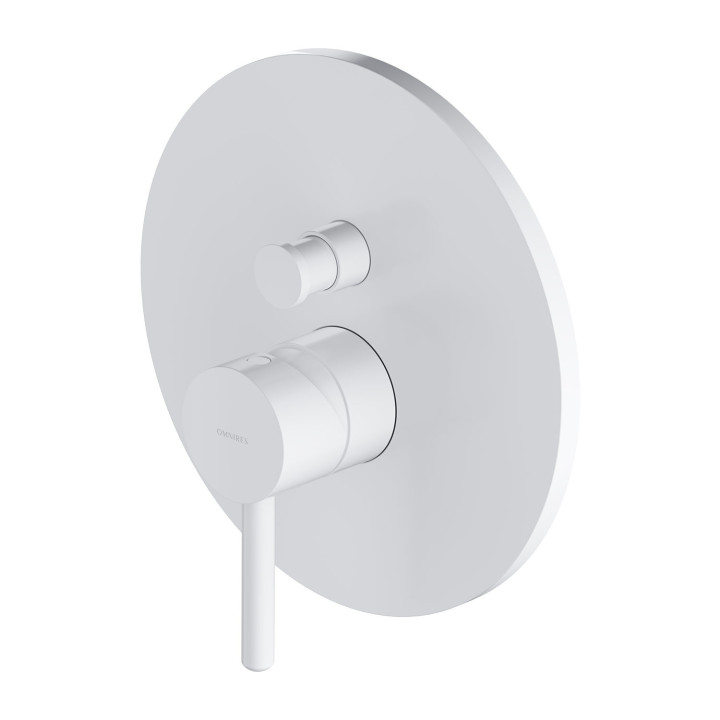 Bateria prysznicowo-wannowa podtynkowa, Omnires Y - Biały mat