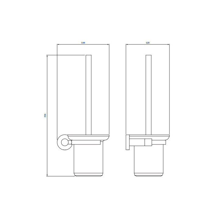 Szczotka toaletowa wisząca, Omnires Modern Project - Mosiądz szczotkowany