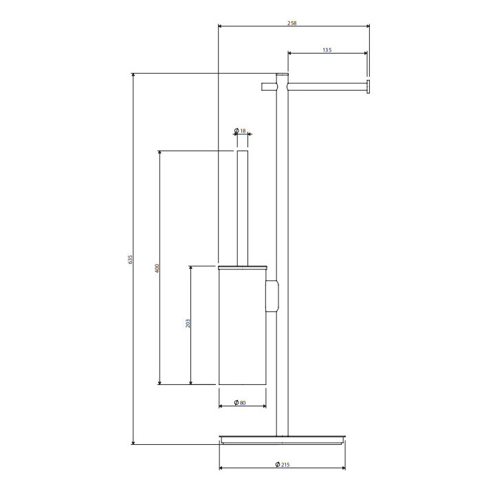 Stojak na papier i szczotkę toaletową, Omnires Modern Project - Czarny mat