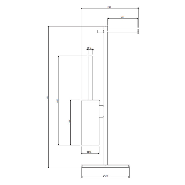 Stojak na papier i szczotkę toaletową, Omnires Modern Project - Złoty szczotkowany