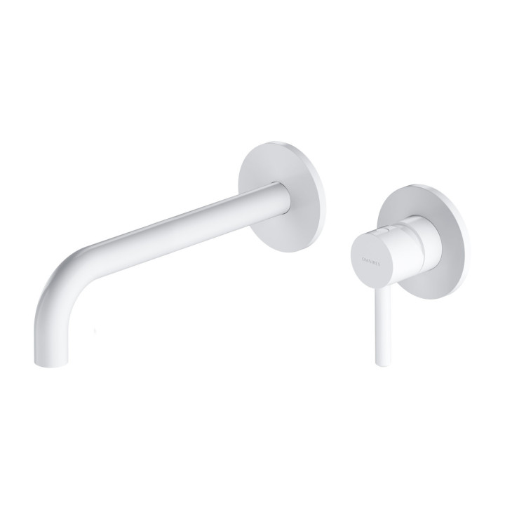 Bateria umywalkowa podtynkowa z długą wylewką, Omnires Y - Biały mat