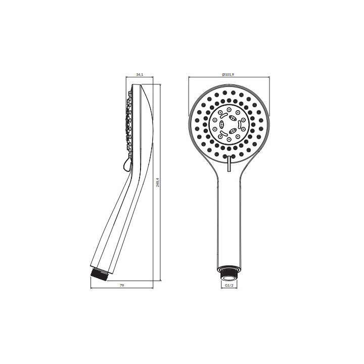 Rączka prysznicowa, Omnires Yosemite - Nikiel 