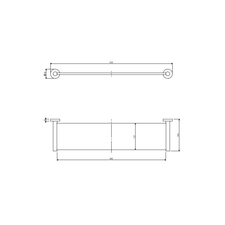 Półka szklana, Omnires Modern Project - Mosiądz szczotkowany