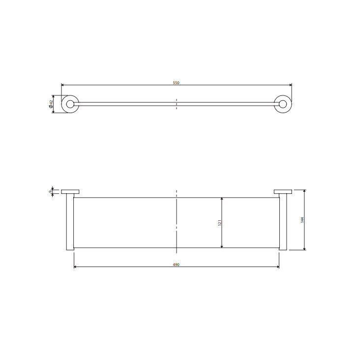 Półka szklana, Omnires Modern Project - Nikiel