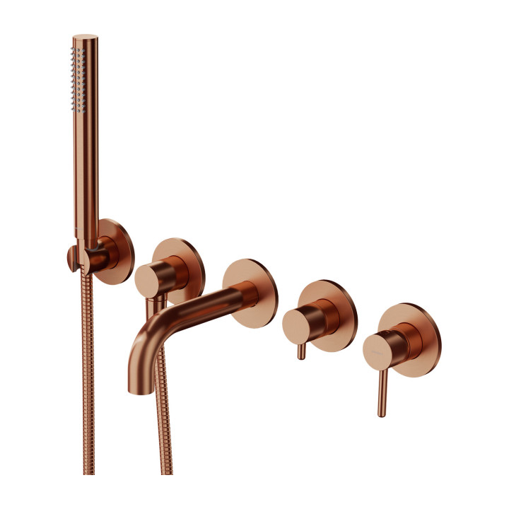 Bateria wannowa 5-otworowa podtynkowa, Omnires Y - Miedź szczotkowana 