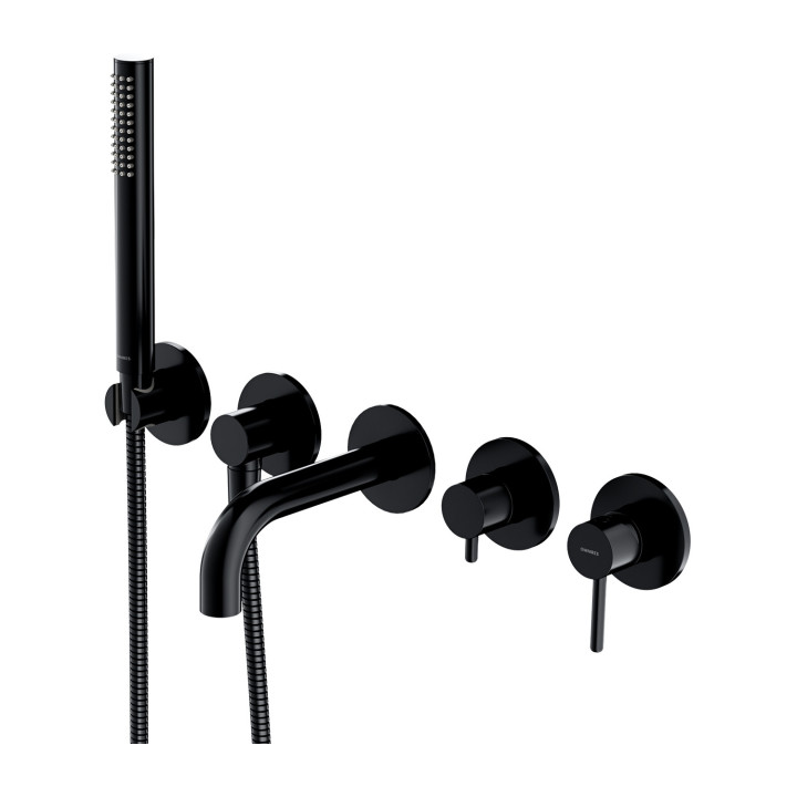 Bateria wannowa 5-otworowa podtynkowa, Omnires Y - Czarny