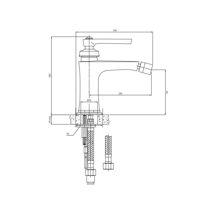 Bateria bidetowa, Omnires Armance - Miedź antyczna