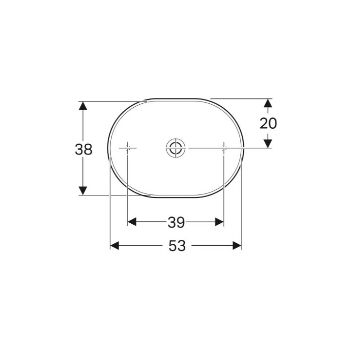 Umywalka nablatowa, Geberit VariForm - Biały / KeraTect