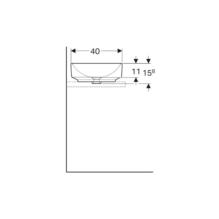 Umywalka nablatowa, Geberit VariForm - Biały / KeraTect
