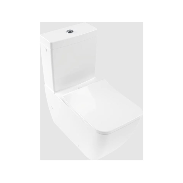 Miska WC lejowa do WC-kompaktu bez kołnierza wewnętrznego, stojący, Villeroy & Boch Venticello - Weiss Alpin CeramicPlus