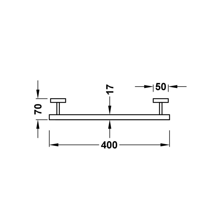 Haczyk na ręcznik 40 cm, Tres Accesorios Banyo - Biel Matowa
