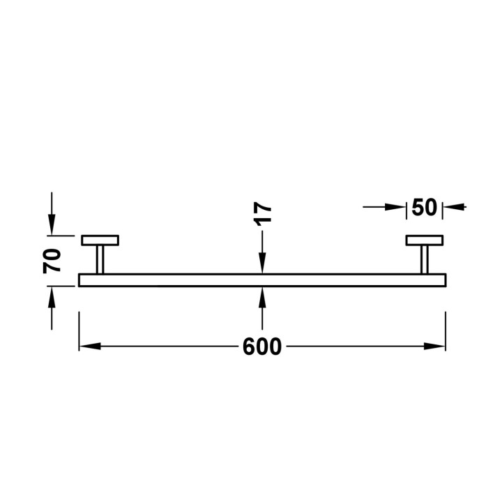 Haczyk na ręcznik 60 cm, Tres Accesorios Banyo - 24-K Złoto 