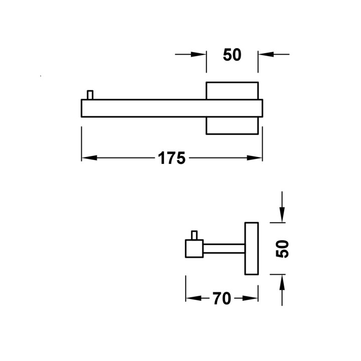 Uchwyt na papier toaletowy bez klapy, Tres Accesorios Banyo - Stal