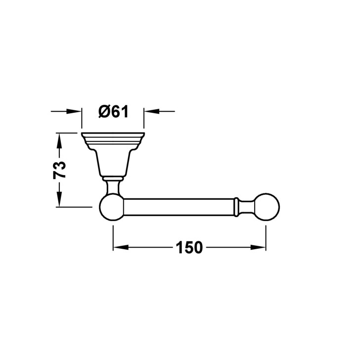Uchwyt na papier toaletowy bez, Tres Accesorios Banyo - Chrom