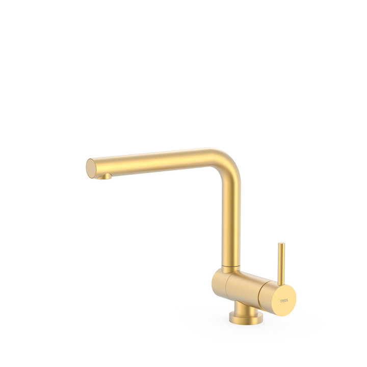 Bateria jednouchwytowa z uchylną wylewką kuchenna, Tres Cocina - 24-K Złoto Matowe