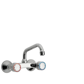 Bateria dwuuchwytowa ścienna kuchenna, Tres Cocina - Chrom