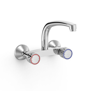 Bateria dwuuchwytowa ścienna kuchenna, Tres Cocina - Chrom