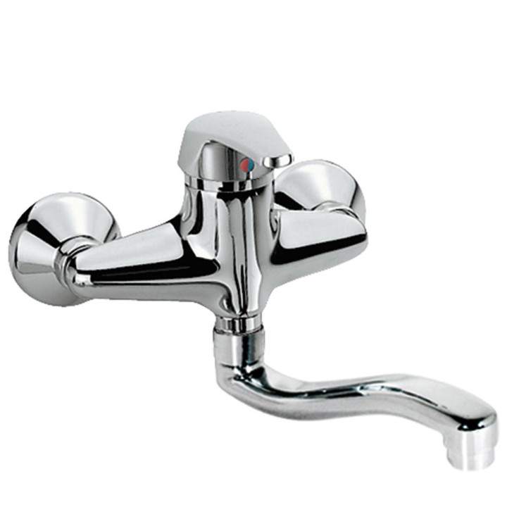 Bateria jednouchwytowa ścienna kuchenna, Tres Cocina - Chrom