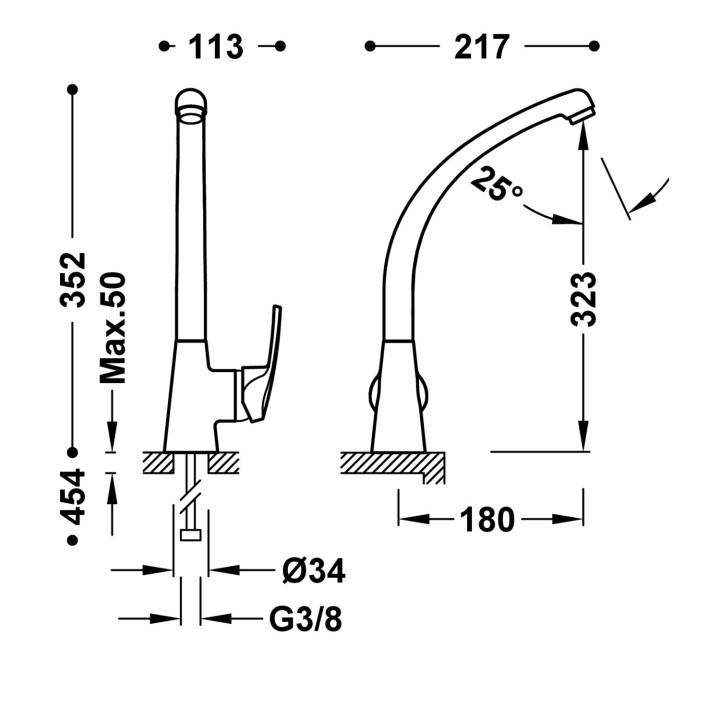 Bateria jednouchwytowa kuchenna, Tres Cocina - Chrom