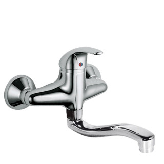 Bateria jednouchwytowa ścienna kuchenna, Tres Cocina - Chrom 