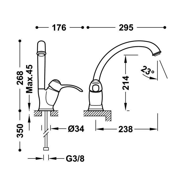 Bateria jednouchwytowa kuchenna, Tres Cocina - Chrom