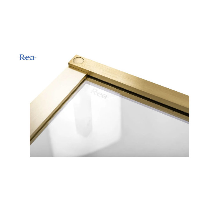 Drzwi prysznicowe, Rea Hugo 90 - Złoty Szczotkowany