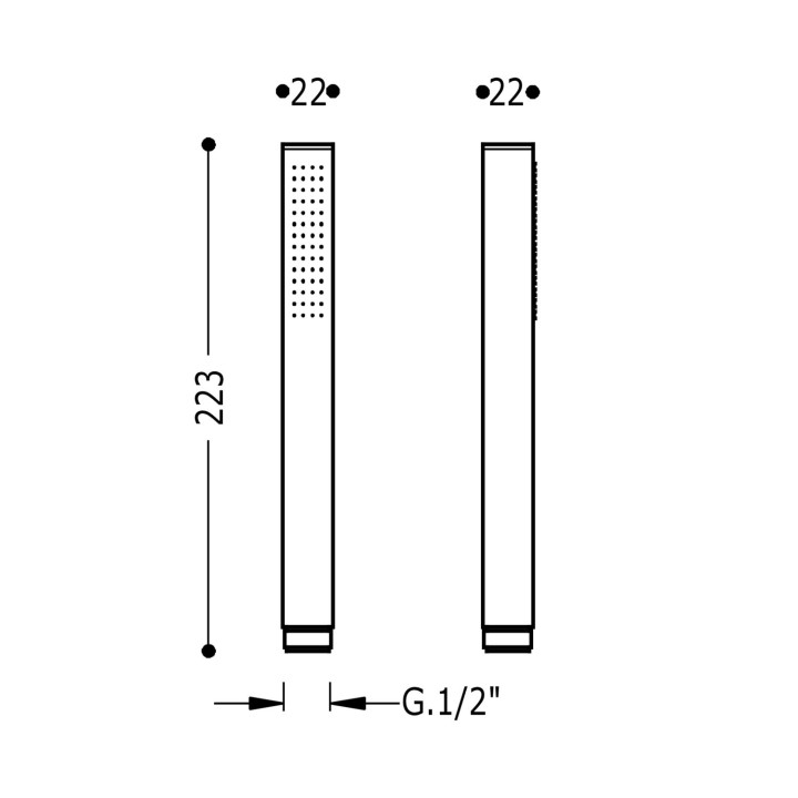 Słuchawka prysznicowa, Tres Complementos Ducha - Czerń Matowa