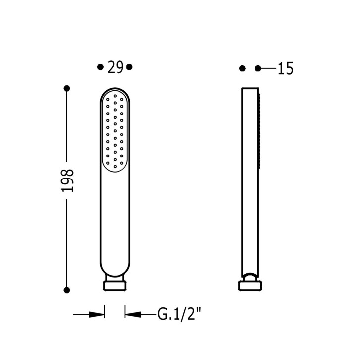Słuchawka prysznicowa, Tres Complementos Ducha - Czerń Matowa