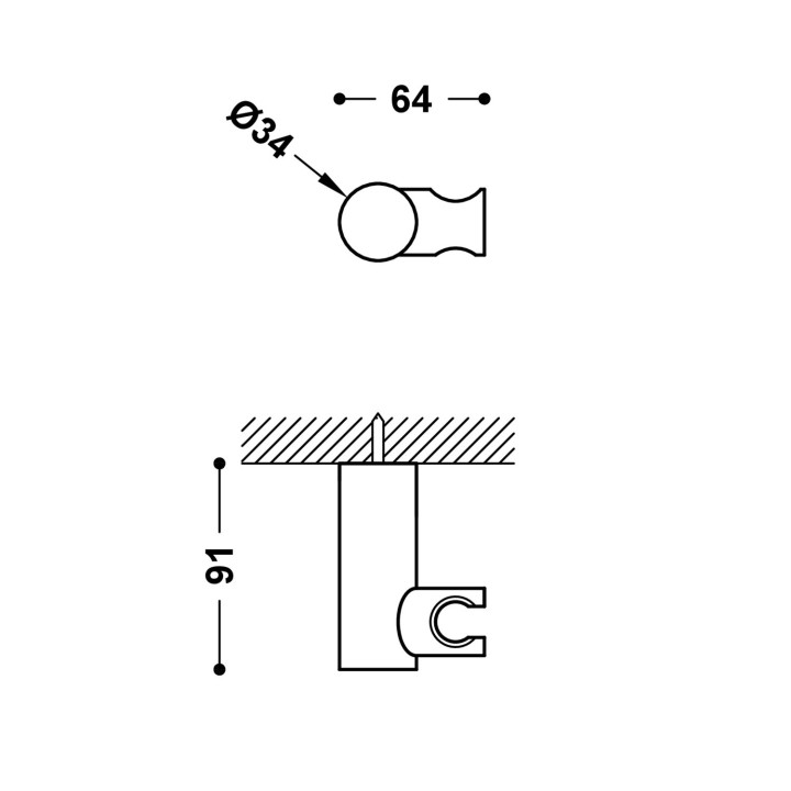 Obrotowa podstawa do słuchawki prysznicowej , Tres Complementos Ducha - Stal