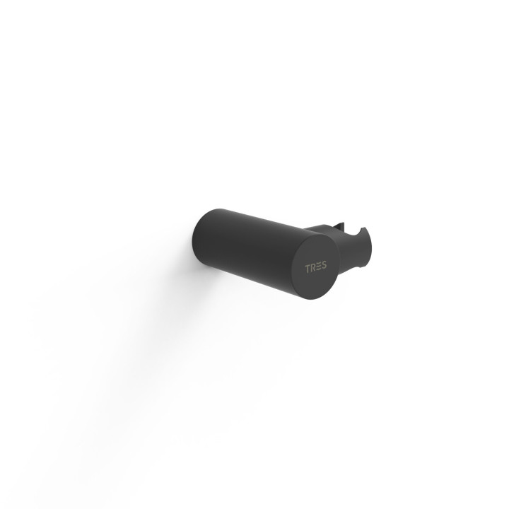 Obrotowa podstawa do słuchawki prysznicowej , Tres Complementos Ducha - Czerń Matowa