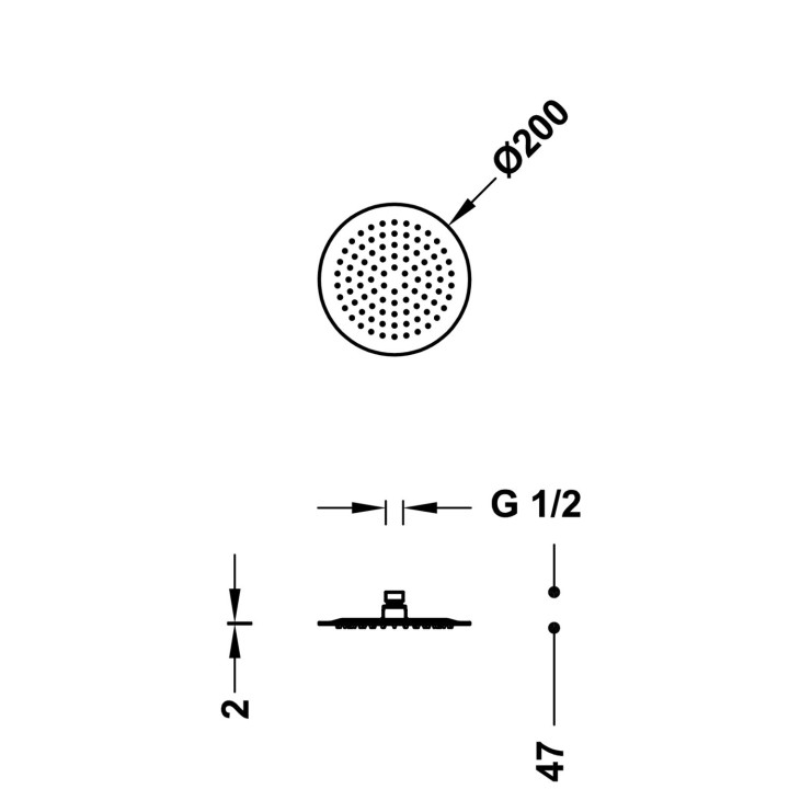 Deszczownica Ø 20 cm, Tres Complementos Ducha - Chrom