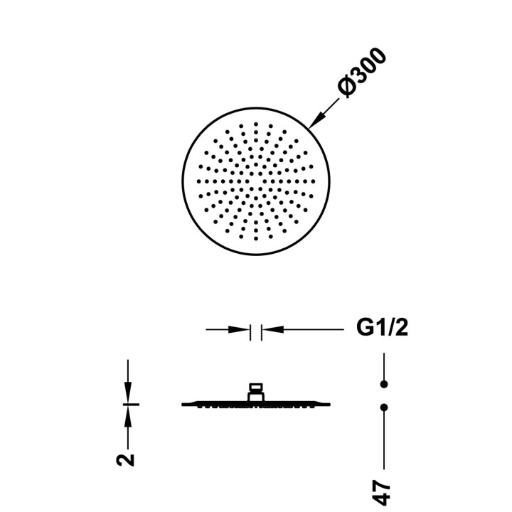 Deszczownica Ø 30 cm, Tres Complementos Ducha - Chrom