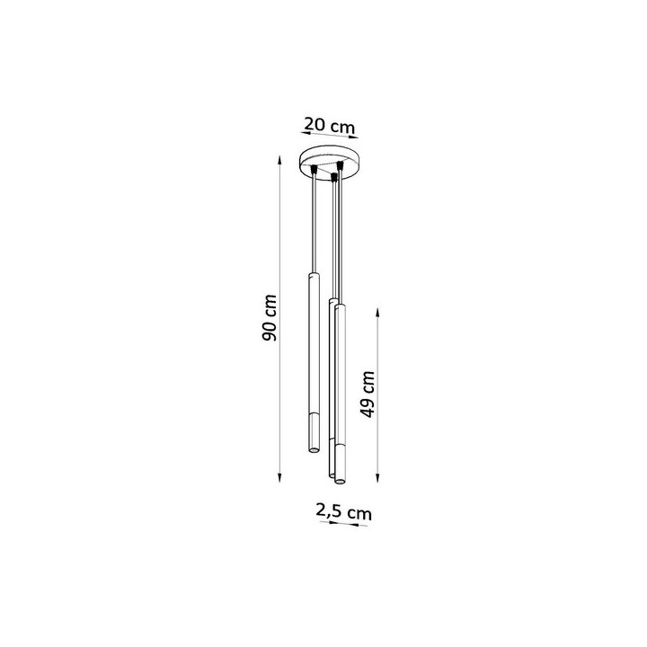 Lampa wisząca Sollux Ligthing MOZAICA 39, G9  3X12W, czarny/miedź
